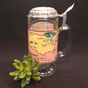 The House of Heileman Brewing Company Lidded Glass Beer Stein ~ BMF West Germany